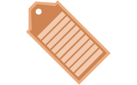 Brown Retail Tag with Copy Space on Transparent Design