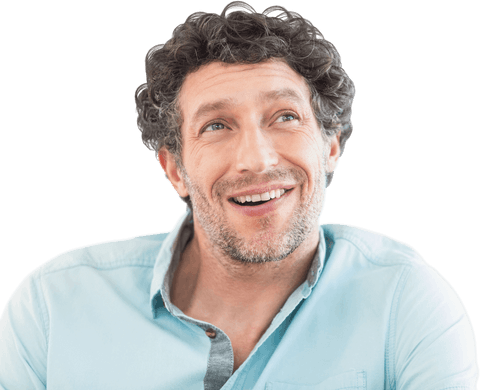 Cheerful Businessman Looking Up in Thought on Transparent Background - Download Free Stock Videos Pikwizard.com