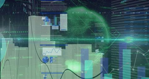 Abstract Digital Data Visualization with Charts and Analytics - Download Free Stock Images Pikwizard.com