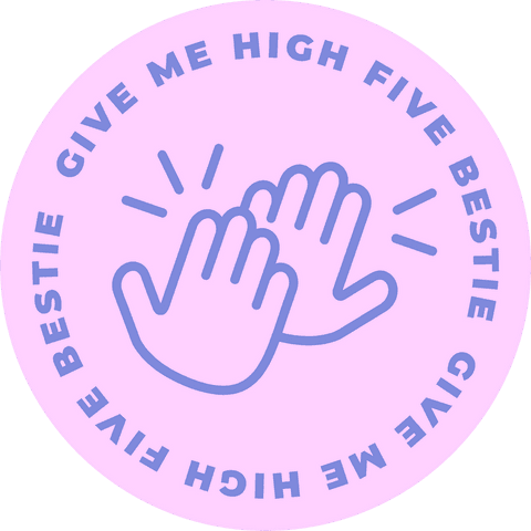 Transparent Friendship High Five Badge with Pastel Pink Background - Download Free Stock Videos Pikwizard.com