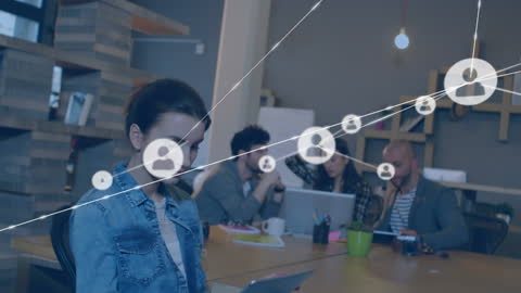 Office team using digital technology for effective communication concept