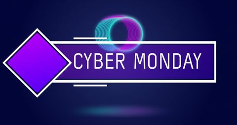 Cyber Monday Digital Promotion Banner with Neon Elements