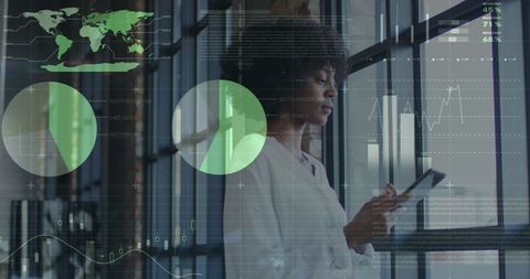 business professional analyzing global data with technological interface - Download Free Stock Images Pikwizard.com