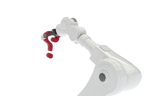 transparent robotic arm holding red question mark - Download Free Stock Videos Pikwizard.com