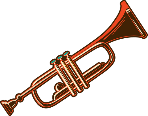 vector illustration of stylized trumpet on transparent background - Download Free Stock Videos Pikwizard.com