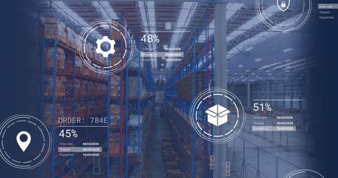 Data Analytics Overlay in Modern Warehouse Environment - Download Free Stock Images Pikwizard.com