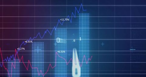 Digital Graphs Displaying Financial Data Analysis in Blue - Download Free Stock Images Pikwizard.com