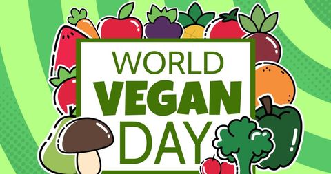 World Vegan Day Celebration with Colorful Vegetables and Fruits - Download Free Stock Images Pikwizard.com