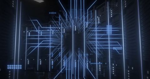 Futuristic Digital Data Processing in Server Network - Download Free Stock Images Pikwizard.com