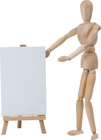 transparent wooden figurine presenting blank canvas - Download Free Stock Videos Pikwizard.com