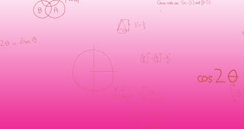 Animated Mathematical Equations on Pink Background