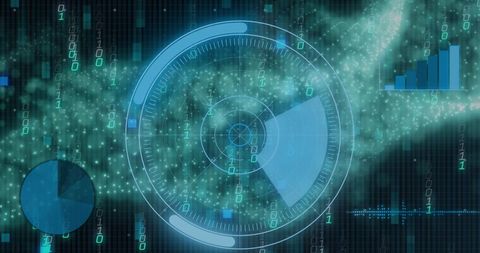 Futuristic Digital Interface with Binary Data and Analytics - Download Free Stock Images Pikwizard.com