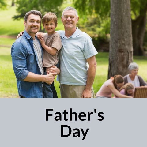 multigenerational family outdoors celebrating father's day - Download Free Stock Templates Pikwizard.com
