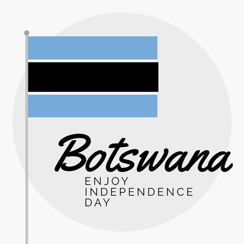 Botswana independence day celebration banner with flag
