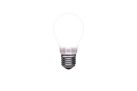 Digital light bulb illustration on transparent background