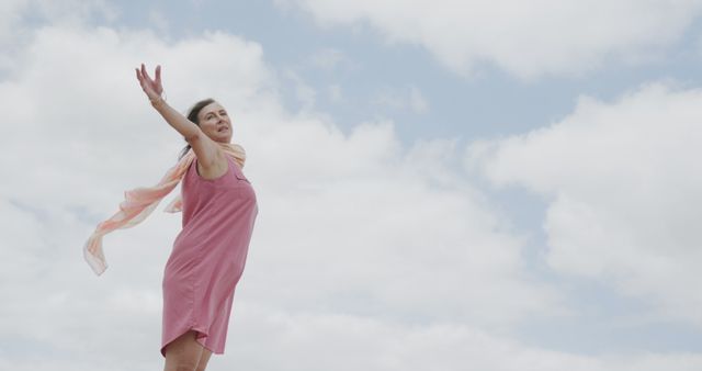 Joyful Woman Enjoying Freedom Under Blue Sky - Download Free Stock Images Pikwizard.com