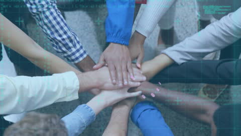 Diverse Teamwork Collaboration Concept with Digital Overlay