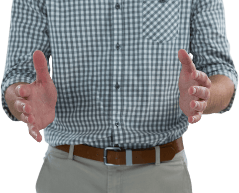 transparent object holding gesture in gingham shirt - Download Free Stock Videos Pikwizard.com