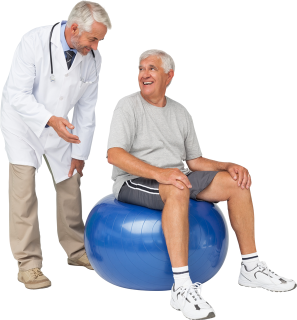 Transparent Senior Patient Exercising with Doctor Assistance - Download Free Stock Videos Pikwizard.com