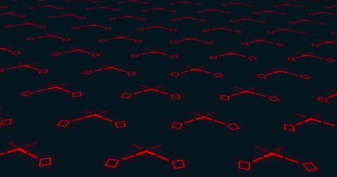 Glowing Red Geometric Patterns on Dark Background