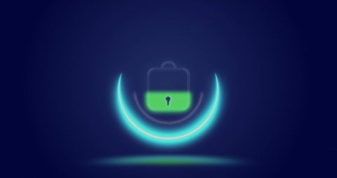 Digital Padlock with Processing Symbol in Dark Background - Download Free Stock Images Pikwizard.com