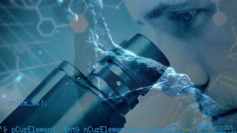 Innovative Male Scientist Engaged in Data Processing