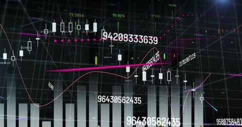 Dynamic Financial Data Feed with Graphs and Figures - Download Free Stock Images Pikwizard.com