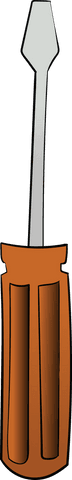 Illustration of orange screwdriver on transparent background
