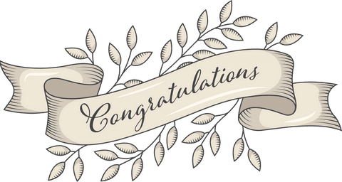 Elegant Transparent Congratulations Ribbon with Leaves Vector Art