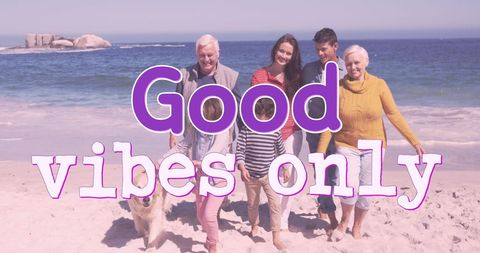 Good Vibes Only Family on the Beach - Download Free Stock Images Pikwizard.com