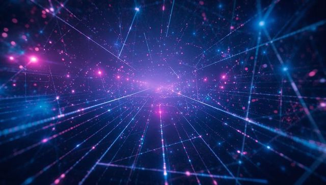 Dynamic neural network glowing with abstract digital connectivity