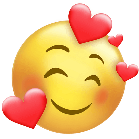 smiling emotion emoji surrounded by glowing red hearts - Download Free Stock Videos Pikwizard.com
