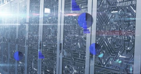 Futuristic Data Center with Overlay of Digital Graphics - Download Free Stock Images Pikwizard.com