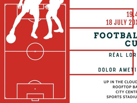 Dynamic Football Tournament Poster Template with Silhouette Action - Download Free Stock Templates Pikwizard.com