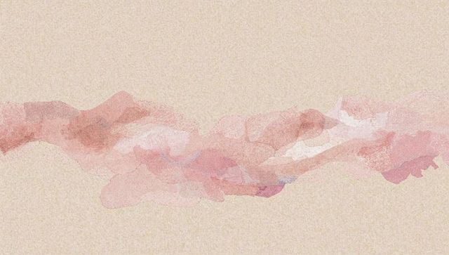 Elegant flowing watercolor on beige canvas with pink and red hues