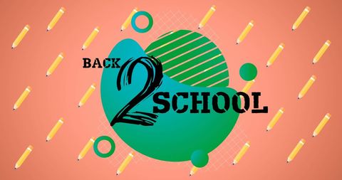 Back to school banner with pencils on orange background