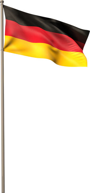 Transparent German Flag Waving on Metal Pole against Clear Background - Download Free Stock Videos Pikwizard.com