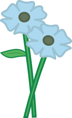 Minimalist Blue Flowers on Green Stems Illustration