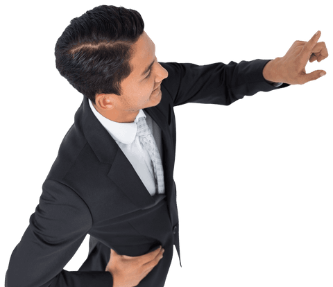 confident businessman pointing gesture transparent background - Download Free Stock Videos Pikwizard.com