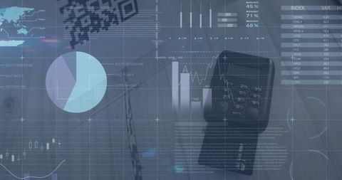Digital Financial Data Overlay on Payment Terminal Background - Download Free Stock Images Pikwizard.com
