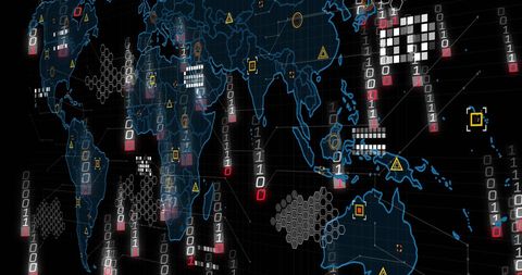 Digital World Map with Binary Code and Data Visualization Concepts - Download Free Stock Images Pikwizard.com