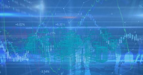 Financial Data Integration with 3D Cityscape and Graphs - Download Free Stock Images Pikwizard.com