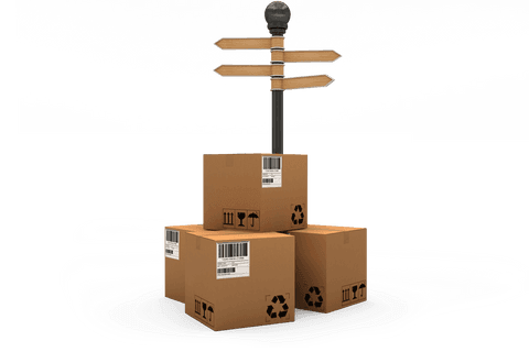 Transparent Cardboard Boxes Near Directional Sign - Download Free Stock Videos Pikwizard.com