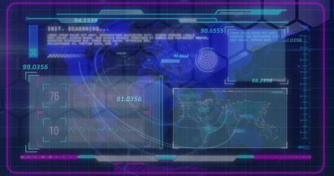 Global Data Processing: Futuristic Digital Interface with Global Map - Download Free Stock Images Pikwizard.com