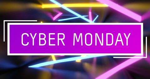 Cyber Monday Sale with Neon Lights and Bold Text - Download Free Stock Images Pikwizard.com