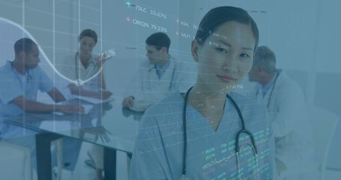 Healthcare Professionals Analyzing Medical Data and Trends