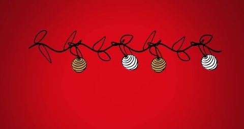 Holographic Christmas Baubles on Red Twirl Herostic Display