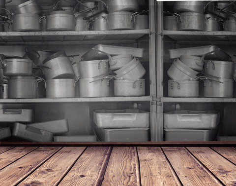 transparent kitchenware on steel shelf design - Download Free Stock Videos Pikwizard.com