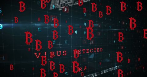 Digital Security Threat Bitcoin Symbols Virus Alert - Download Free Stock Images Pikwizard.com