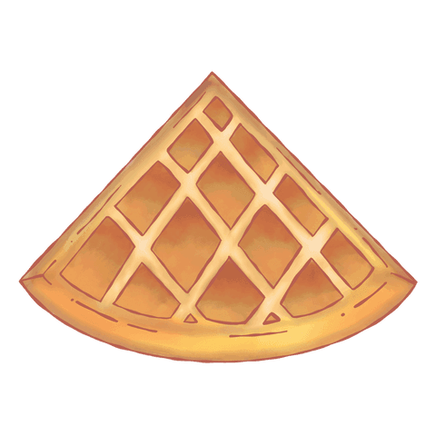 Flat design waffle slice on transparent background